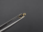 Black Onyx 18K Gold Filled Bezel 6 mm, Single Connector, Onyx Charm