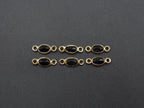 Black Onyx 18K Gold Filled Bezel 6x4mm ,Double Connector, Onyx Charm