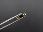 Black Onyx 18K Gold Filled Bezel 6x4mm ,Double Connector, Onyx Charm