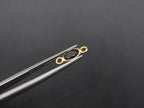 Black Onyx 18K Gold Filled Bezel 6x4mm ,Double Connector, Onyx Charm