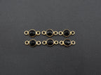 Black Onyx 18K Gold Filled Bezel 6 mm, Double Connector, Onyx Charm