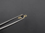 Black Onyx 18K Gold Filled Bezel 6 mm, Double Connector, Onyx Charm