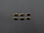 Black Onyx 18K Gold Filled Bezel 6x4 mm, Single Connector, Onyx Charm