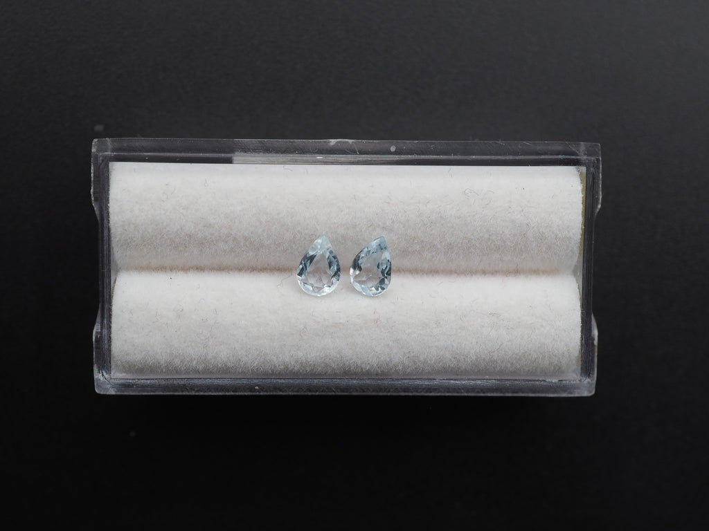 Aquamarine Faceted  6.3x4.3 mm Matching pair Approximately .70 Carat (GTG-AQ-72)