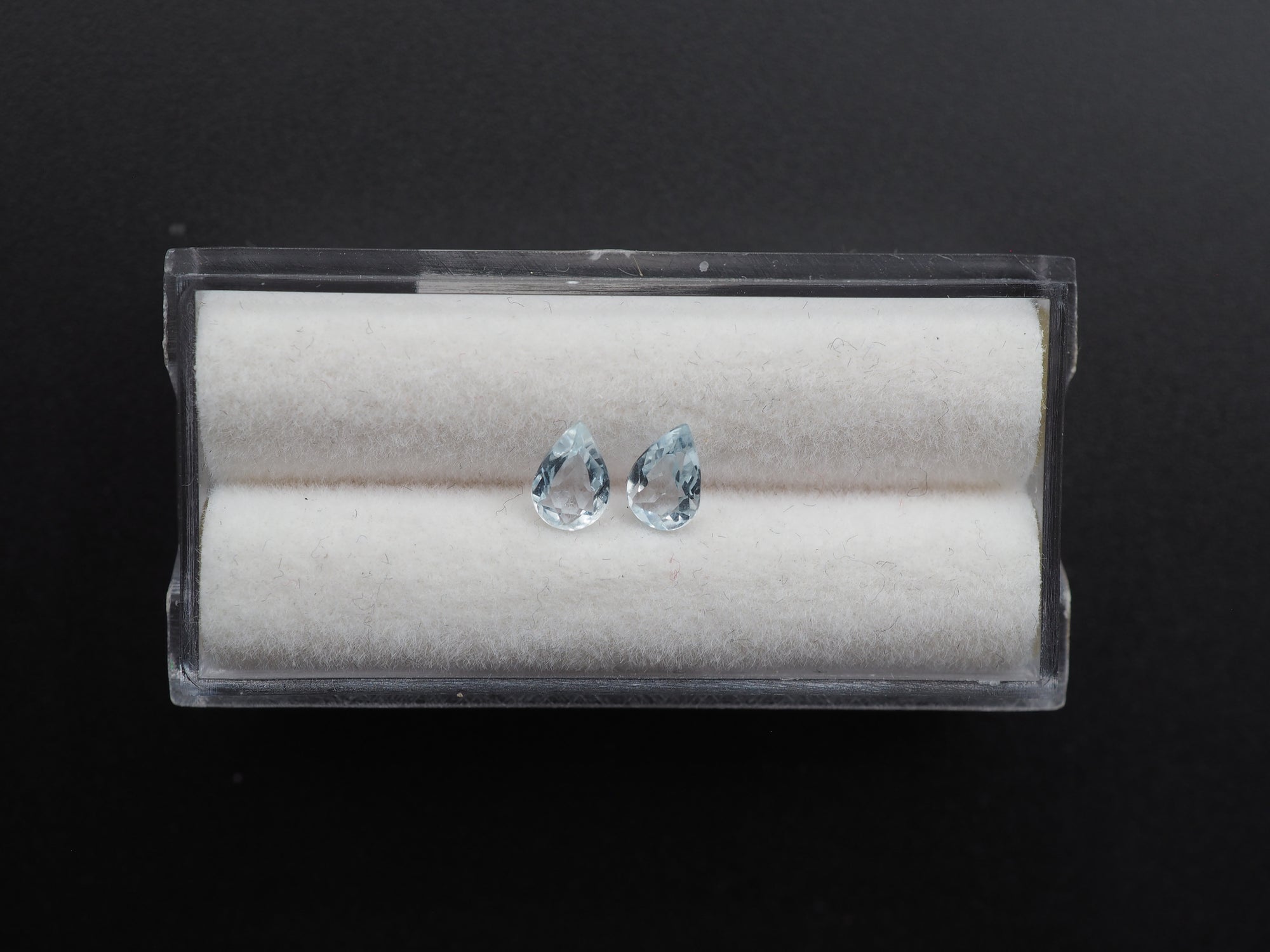Aquamarine Faceted  6.3x4.3 mm Matching pair Approximately .70 Carat (GTG-AQ-72)