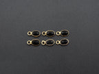 Black Onyx 18K Gold Filled Bezel 6x4 mm, Single Connector, Onyx Charm
