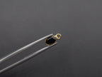 Black Onyx 18K Gold Filled Bezel 6x4 mm, Single Connector, Onyx Charm