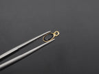 Black Onyx 18K Gold Filled Bezel 6x4 mm, Single Connector, Onyx Charm