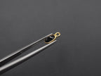 Black Onyx 18K Gold Filled Bezel 6x4 mm, Single Connector, Onyx Charm