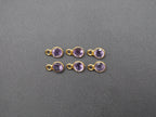 Amethyst 18K Gold Filled Bezel 5 mm, Single Connector, Amethyst Charm