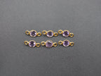Amethyst 18K Gold Filled Bezel 5 mm, Double Connector, Amethyst Charm