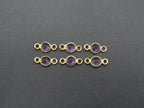 Amethyst 18K Gold Filled Bezel 5 mm, Double Connector, Amethyst Charm