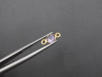 Amethyst 18K Gold Filled Bezel 5 mm, Double Connector, Amethyst Charm