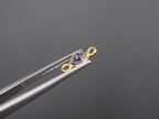 Amethyst 18K Gold Filled Bezel 5 mm, Double Connector, Amethyst Charm