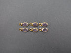 Amethyst 18K Gold Filled Bezel 6x4 mm, Single Connector, Amethyst Charm