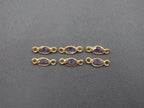 Amethyst 18K Gold Filled Bezel 6x4 mm, Double Connector, Amethyst Charm
