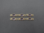 Amethyst 18K Gold Filled Bezel 6x4 mm, Double Connector, Amethyst Charm