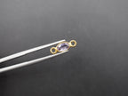 Amethyst 18K Gold Filled Bezel 6x4 mm, Double Connector, Amethyst Charm