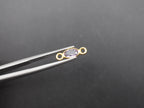 Amethyst 18K Gold Filled Bezel 6x4 mm, Double Connector, Amethyst Charm