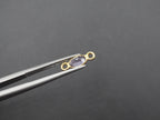 Amethyst 18K Gold Filled Bezel 6x4 mm, Double Connector, Amethyst Charm