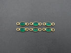 Green Onyx 18K Gold Filled Bezel 6x4 mm, Double Connector Onyx Charm