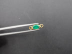 Green Onyx 18K Gold Filled Bezel 6x4 mm, Double Connector Onyx Charm