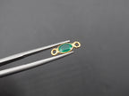 Green Onyx 18K Gold Filled Bezel 6x4 mm, Double Connector Onyx Charm