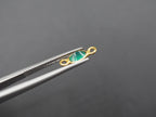 Green Onyx 18K Gold Filled Bezel 6x4 mm, Double Connector Onyx Charm