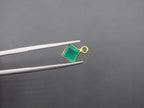 Green Onyx 18K Gold Filled Bezel 6x6 mm, Single Connector Onyx Charm