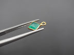 Green Onyx 18K Gold Filled Bezel 6x6 mm, Single Connector Onyx Charm