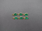 Green Onyx 18K Gold Filled Bezel 5.5 mm, Single Connector Onyx Charm