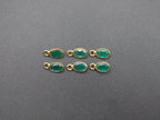 Green Onyx 18K Gold Filled Bezel 6x4 mm, Single Connector Onyx Charm