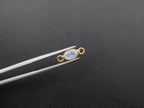Rainbow Moonstone 18K Gold Filled Bezel 6x4 mm, Double Connector, Rainbow Moonstone Charm