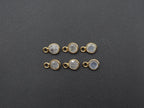 Rainbow Moonstone 18K Gold Filled Bezel 5 mm, Single Connector, Moonstone Charm