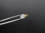 Rainbow Moonstone 18K Gold Filled Bezel 6x4 mm, Single Connector, Rainbow Moonstone Charm
