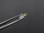 Rainbow Moonstone 18K Gold Filled Bezel 6x4 mm, Single Connector, Rainbow Moonstone Charm