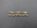 Labradorite 18K Gold Filled Bezel 6x4 mm, Double Connector, Labradorite Charm