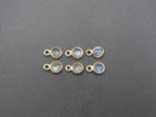 Labradorite 18K Gold Filled Bezel 5 mm, Single Connector, Labradorite Charm