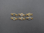 Labradorite 18K Gold Filled Bezel 5 mm, Double Connector, Labradorite Charm