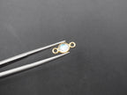 Labradorite 18K Gold Filled Bezel 5 mm, Double Connector, Labradorite Charm