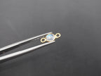 Labradorite 18K Gold Filled Bezel 5 mm, Double Connector, Labradorite Charm