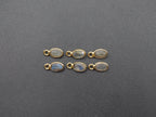 Labradorite 18K Gold Filled Bezel 6x4 mm, Single Connector, Labradorite Charm