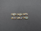 Labradorite 18K Gold Filled Bezel 6x4 mm, Single Connector, Labradorite Charm