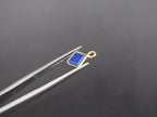 Lapis 18K Gold Filled Bezel 6x6 mm, Single Connector, Charm, 6pcs