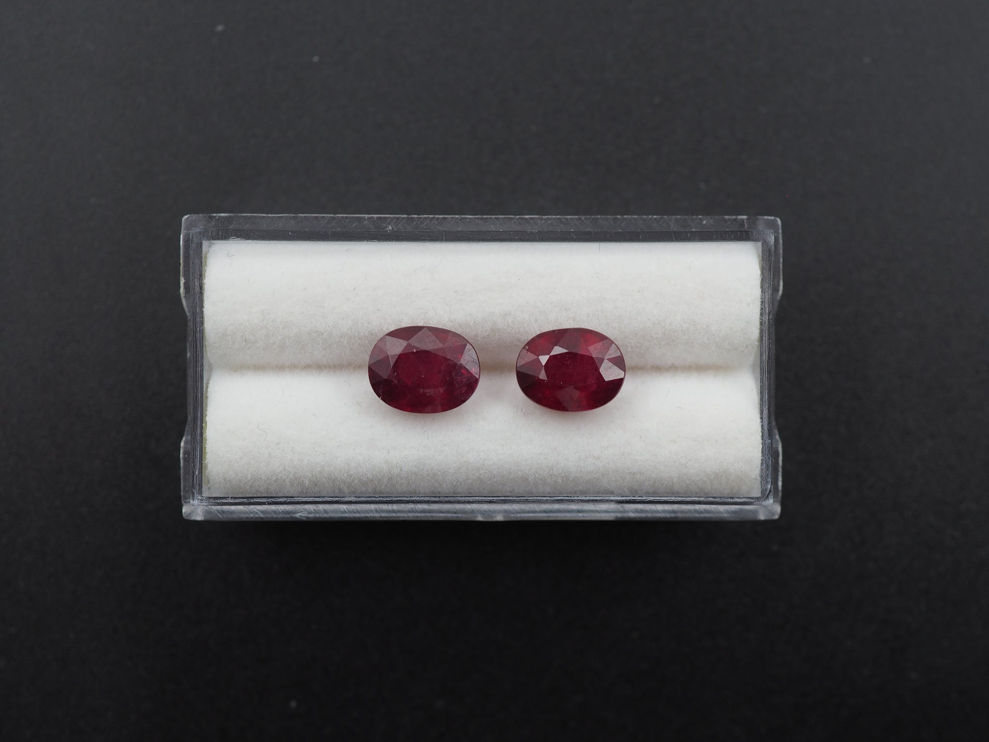 Madagascar Ruby  Faceted Oval 9 x 7 mm Approximately 5.40 Carat, 2 Pieces