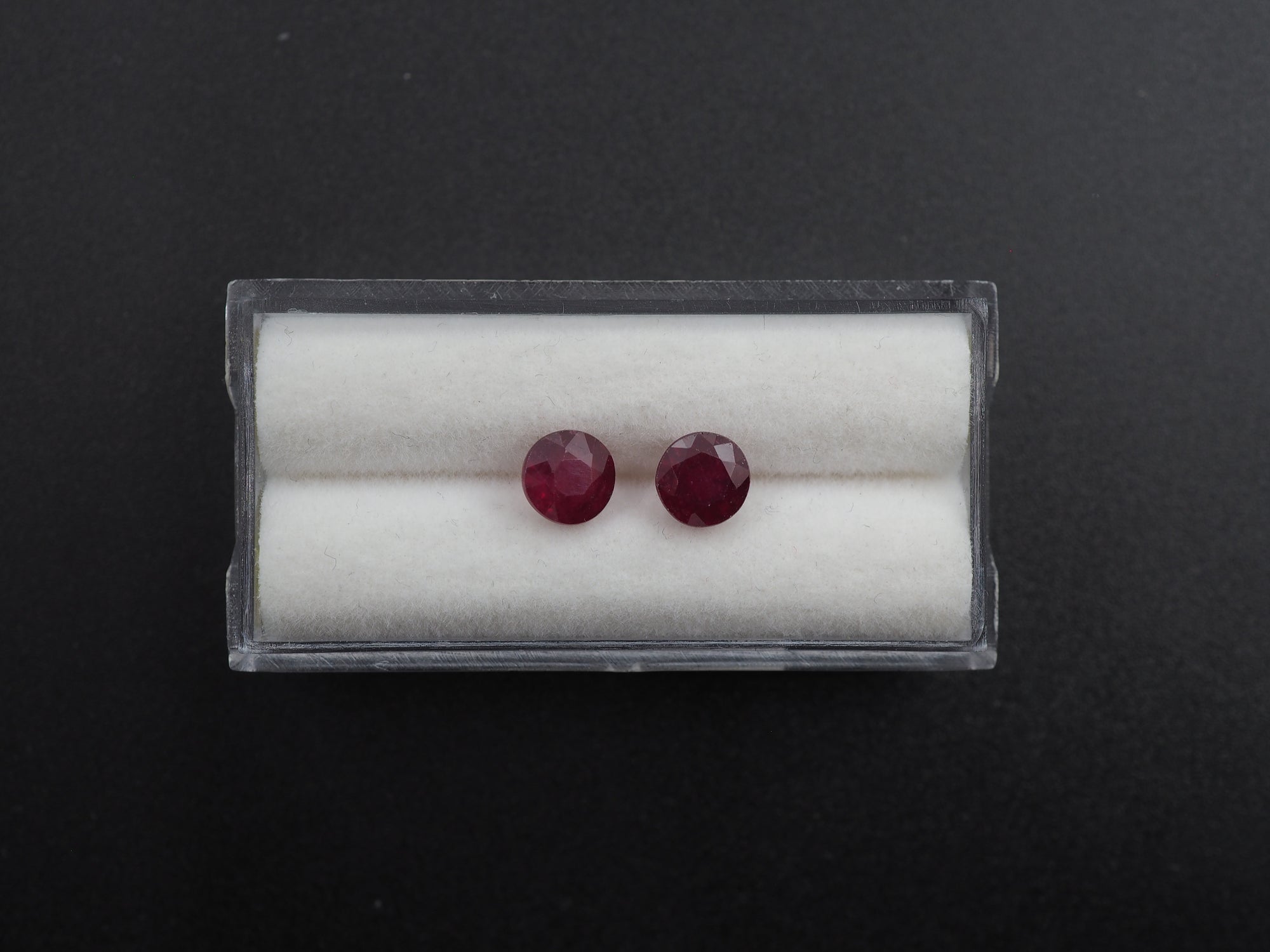 Madagascar Ruby  Faceted Round 6 mm Approximately 2.49 Carat, 2 Pieces