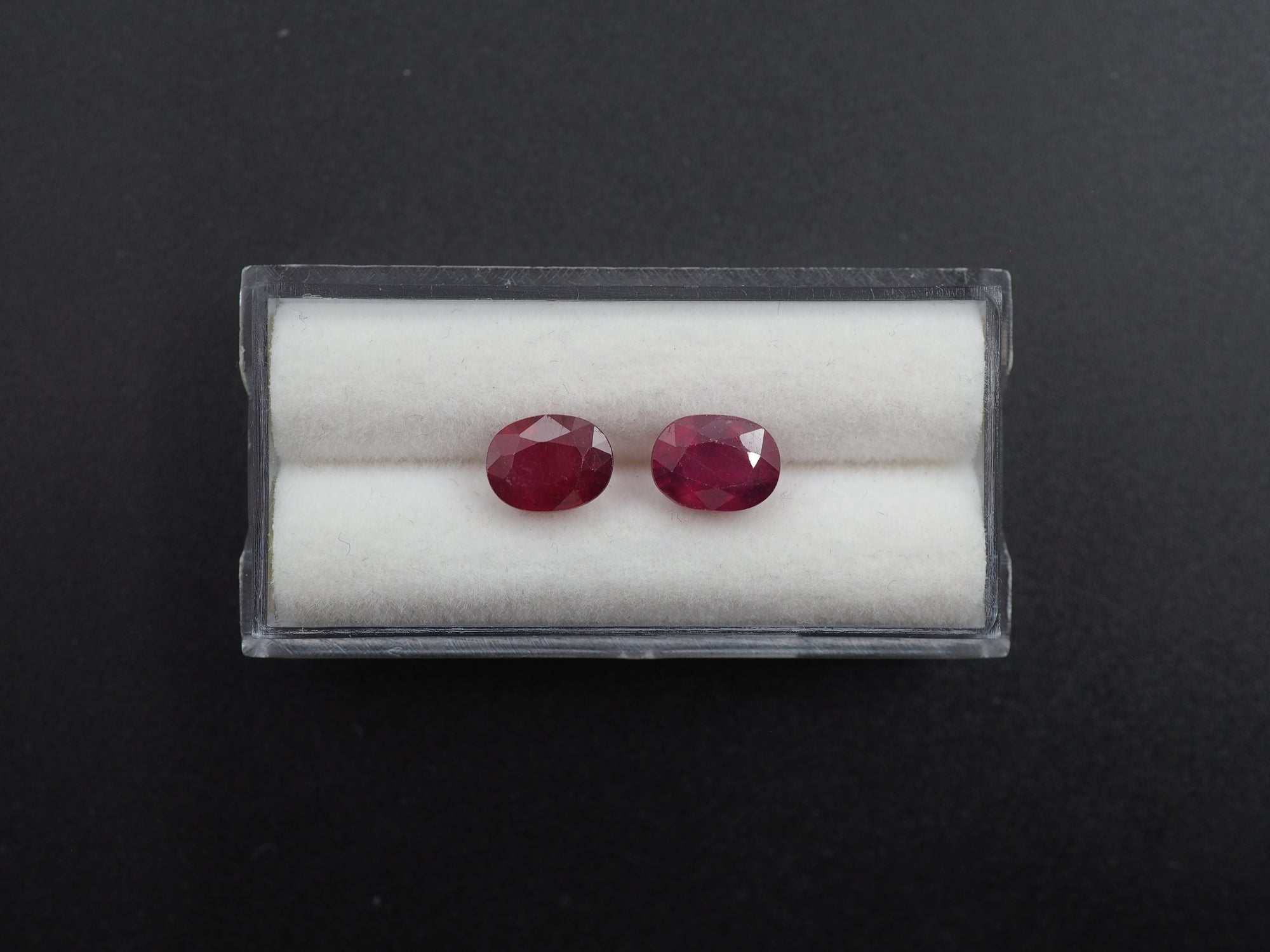 Madagascar Ruby  Faceted Oval 8x6 mm Approximately 3.47 Carat, 2 Pieces
