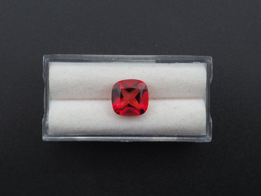 Red Topaz Faceted Cushion Shape 10.3x10.3mm  Approximately 5.54 Carat