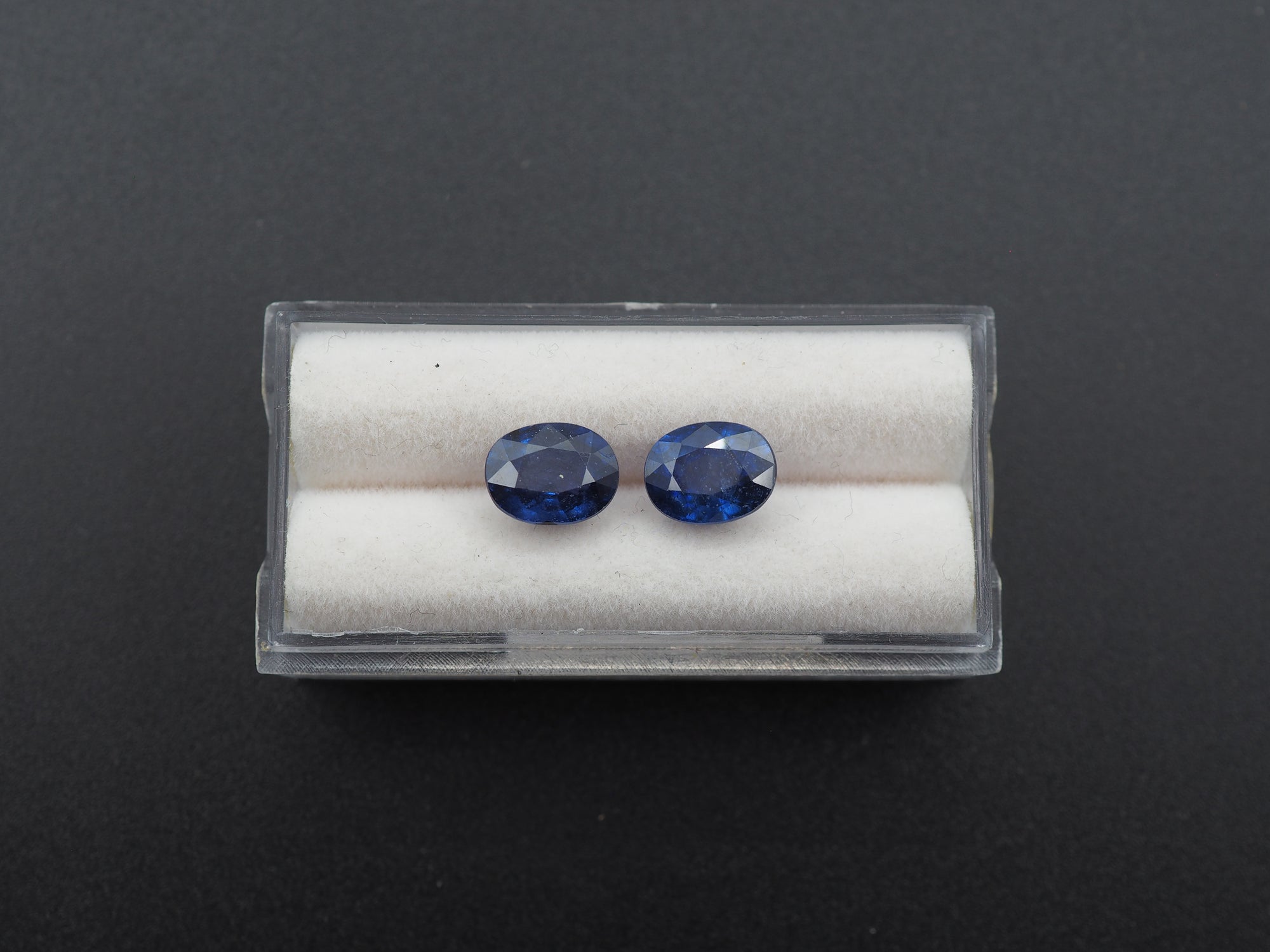 Blue Sapphire Faceted  Oval Shape 9x7 mm Matching Pair Approximately 5.30 Carat