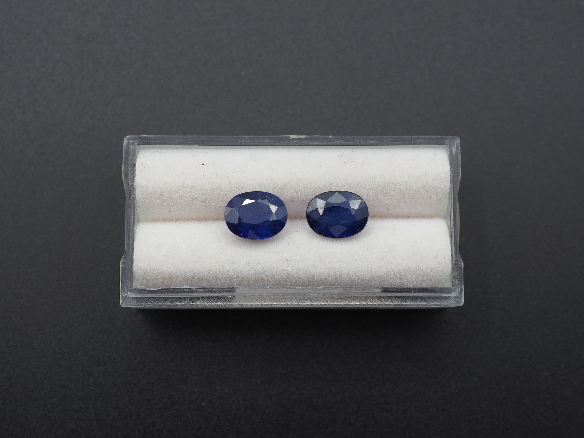 Blue Sapphire Faceted Oval Shape 9x7 mm Matching Pair Approximately 4.53 Carat